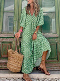 Boho-Chic Printed Maxi Dress
