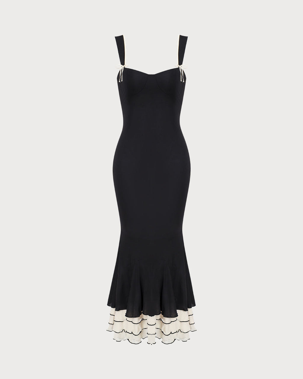 Black Sweetheart-Neck Bodycon Slip Maxi Dress
