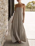 Bohemian Diamond-Print Maxi Dress — Flowing Boho-Chic Style