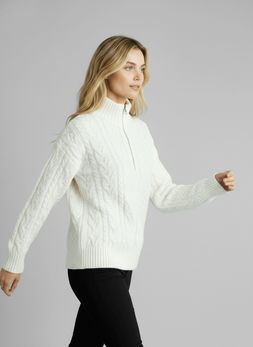 Amy Zip-Front Sweater