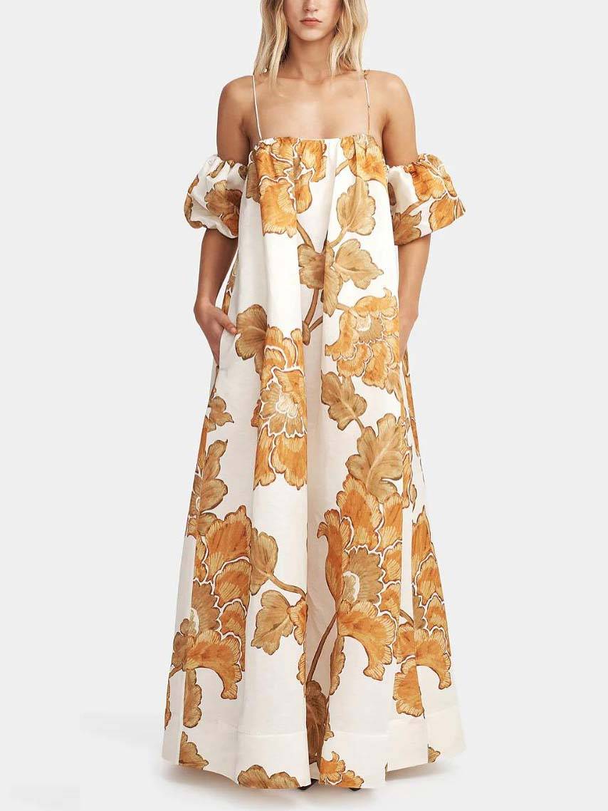 Floral Print Sling Dress - Lightweight, Flowy Summer Style