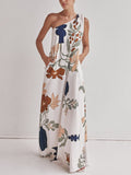 Chic Printed One-Shoulder Maxi Dress