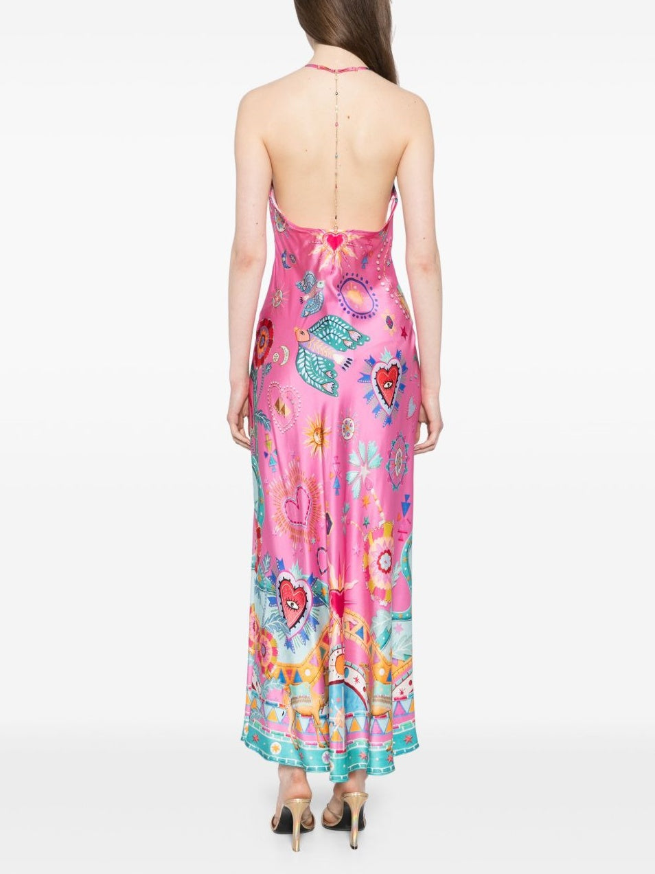 Chain-Detail Slip Midi Dress - Sleek, Effortless Glamour