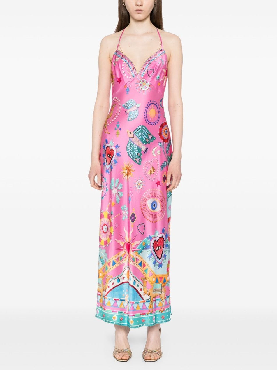 Chain-Detail Slip Midi Dress - Sleek, Effortless Glamour