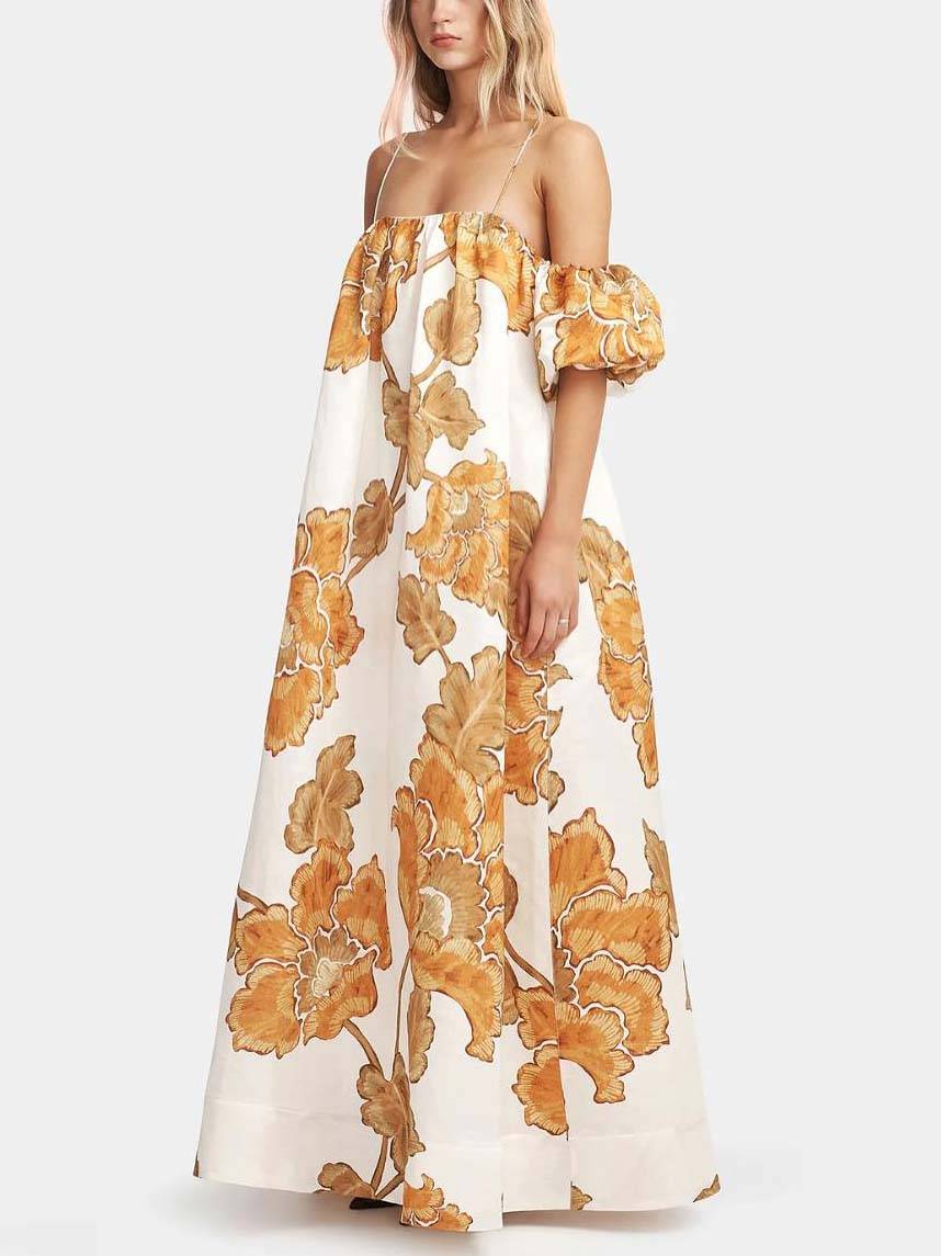 Floral Print Sling Dress - Lightweight, Flowy Summer Style