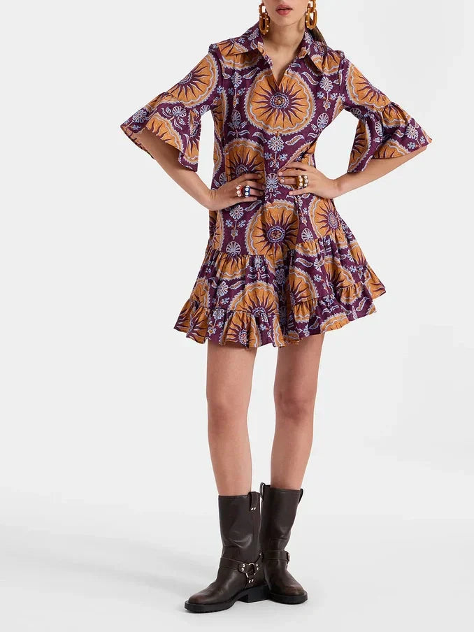 Flirty Dropped-Waist Tiered Mini Dress