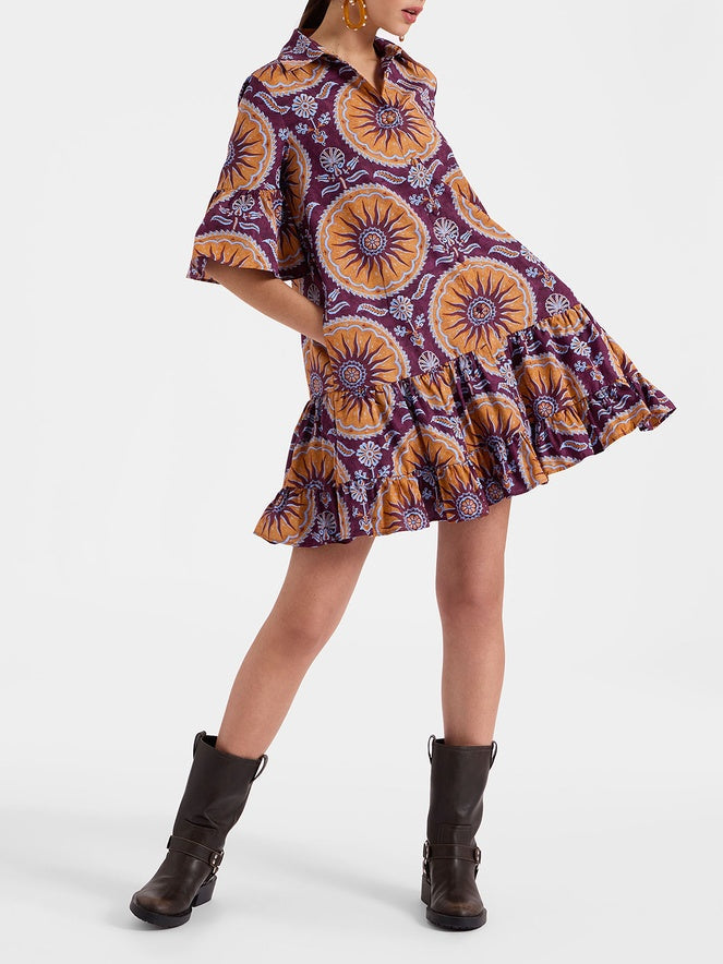 Flirty Dropped-Waist Tiered Mini Dress