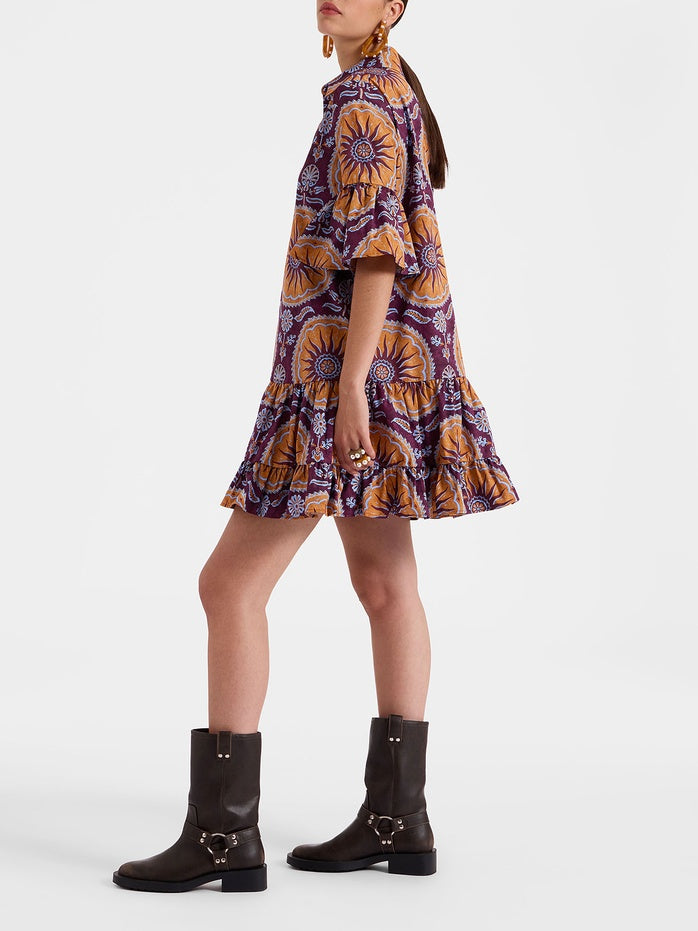 Flirty Dropped-Waist Tiered Mini Dress