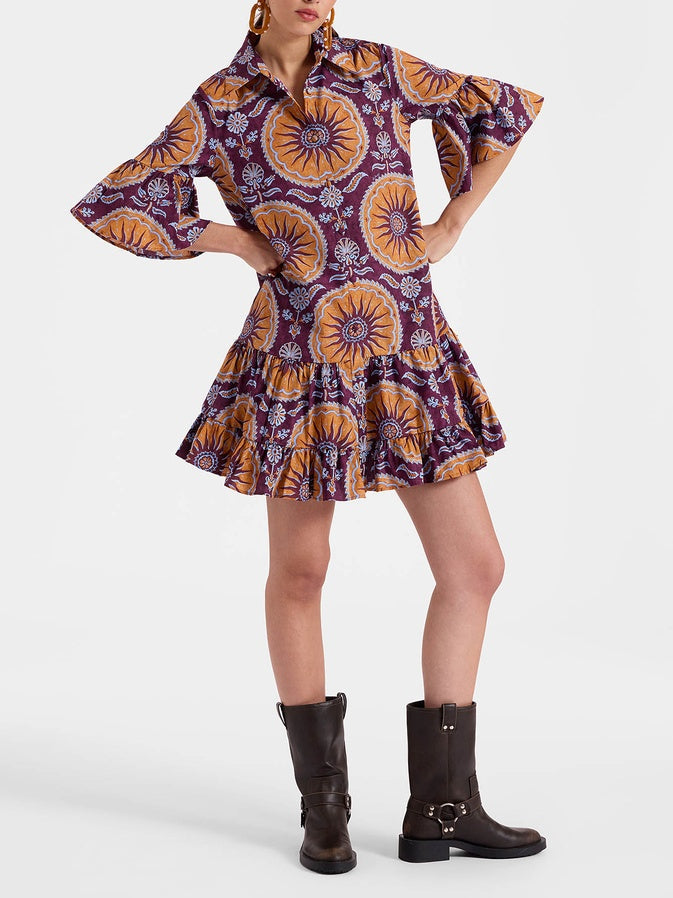 Flirty Dropped-Waist Tiered Mini Dress