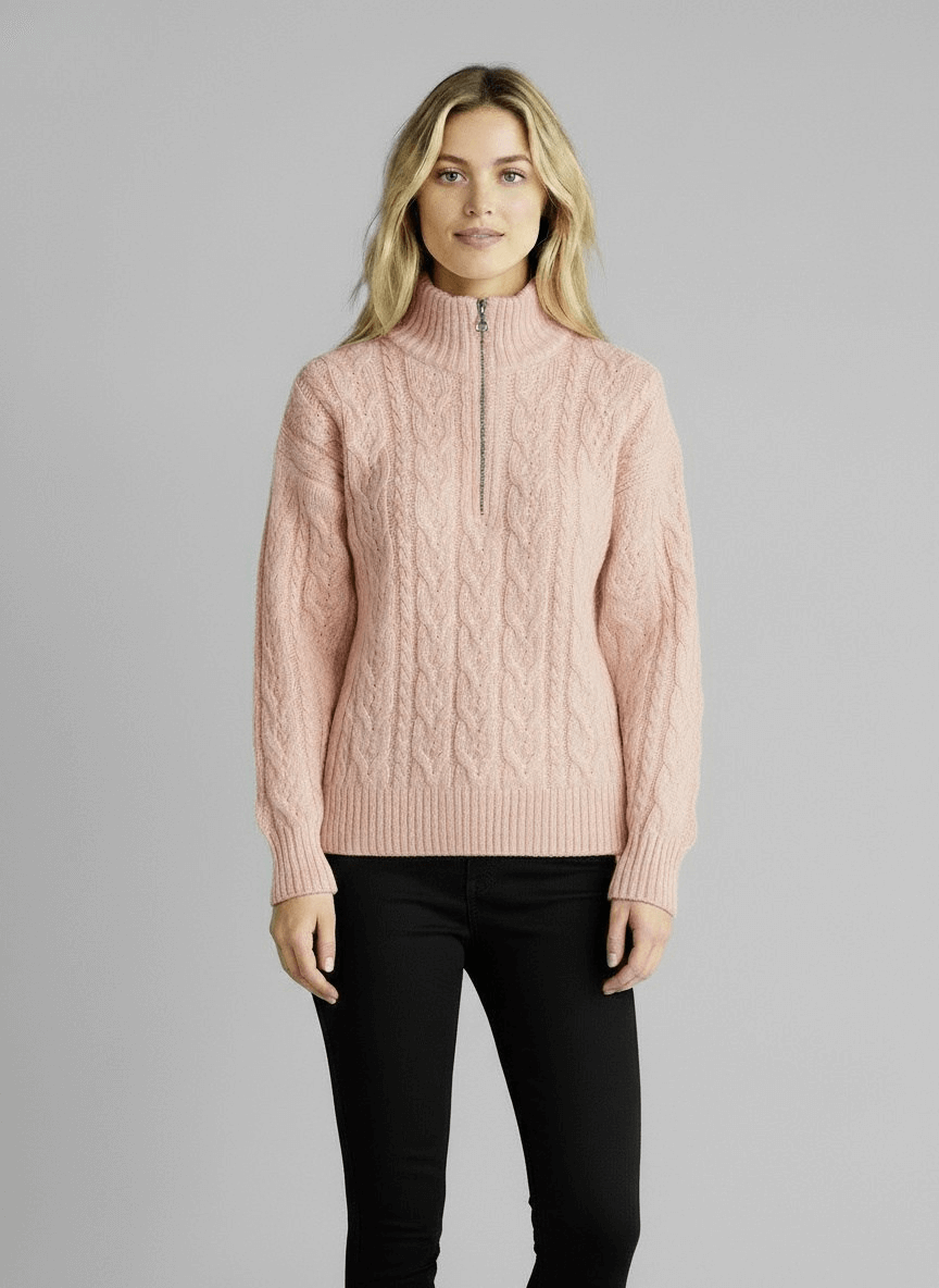 Amy Zip-Front Sweater
