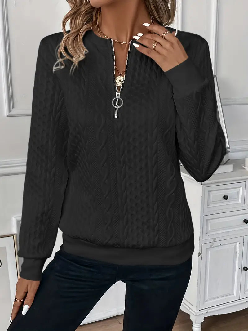 Amy Zip-Up Knit Sweater - Cozy, Chic & Versatile