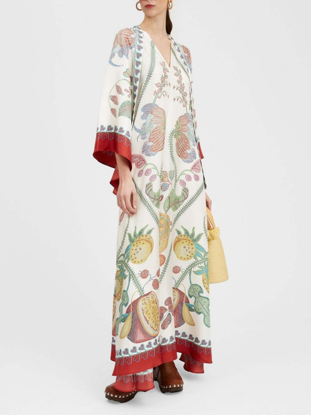 Artisan Hand-Placed Ebony Print Maxi Dress