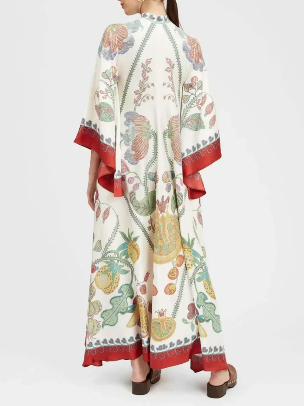 Artisan Hand-Placed Ebony Print Maxi Dress