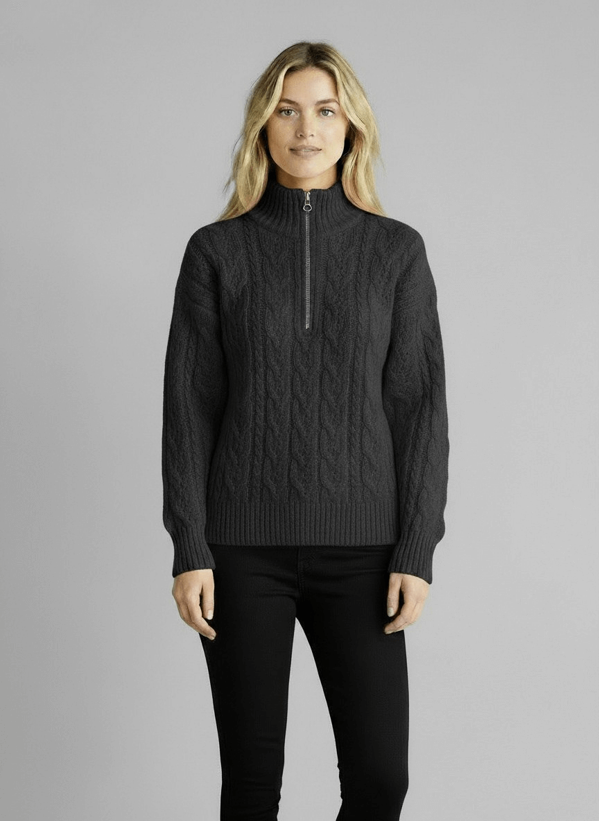 Amy Zip-Front Sweater