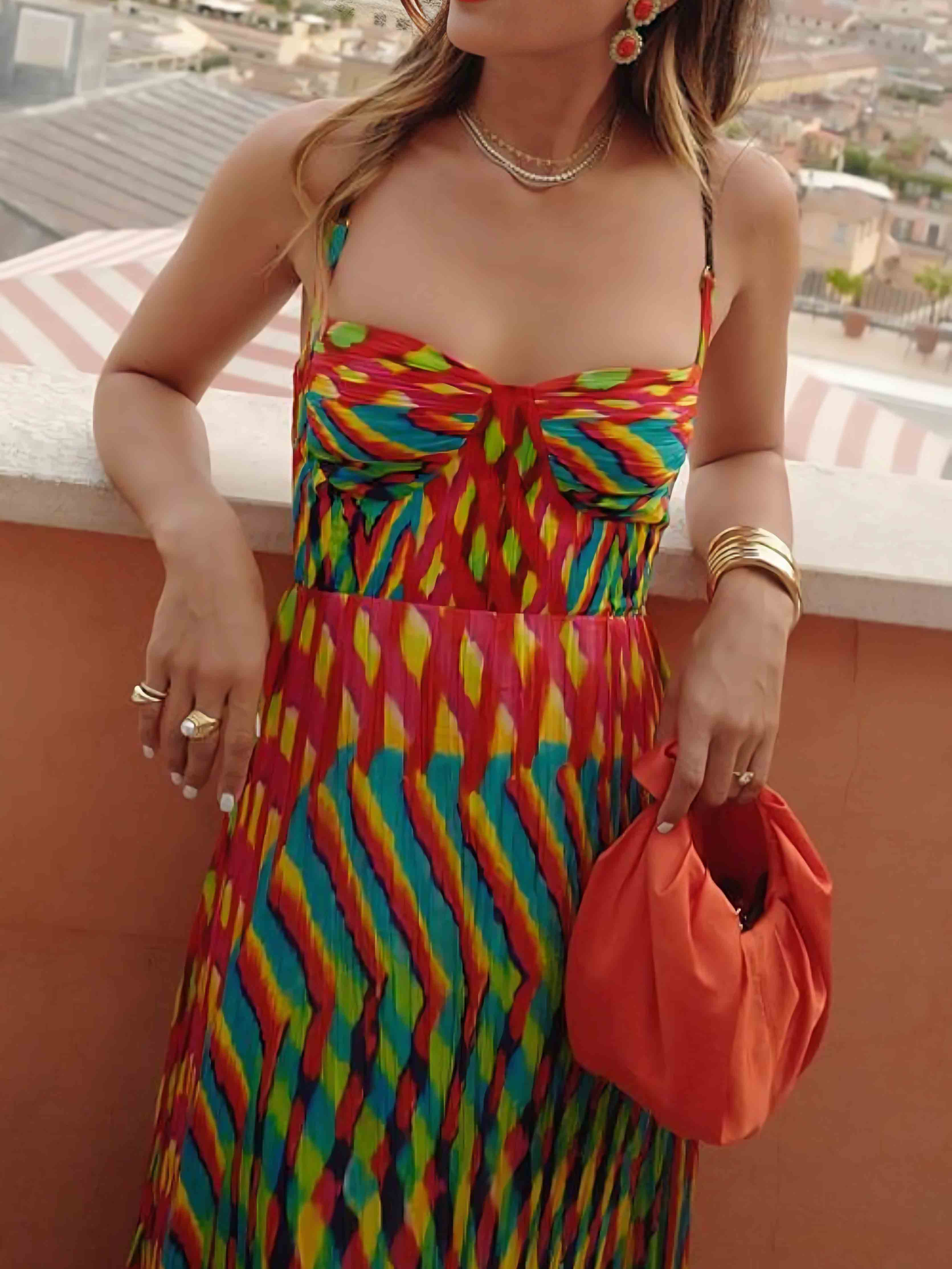 Custom Painted Print Elegant A-Line Maxi Dress — Personalize Your Look