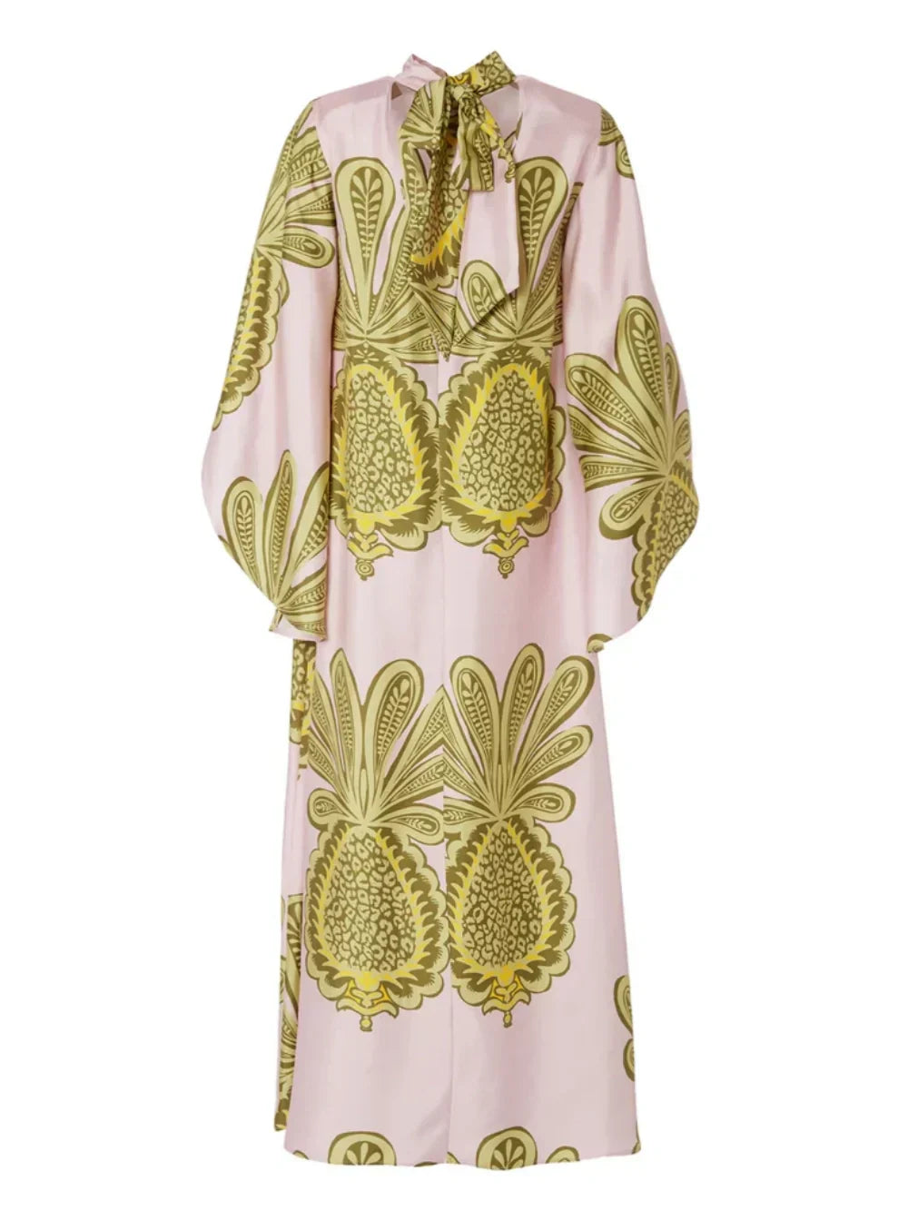 Bold Tropical Maxi Dress with Large Pineapple Print