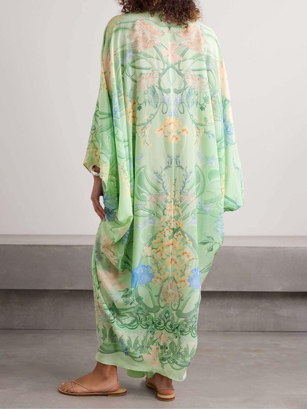 Chic Floral-Print V-Neck Oversized Midi Dress