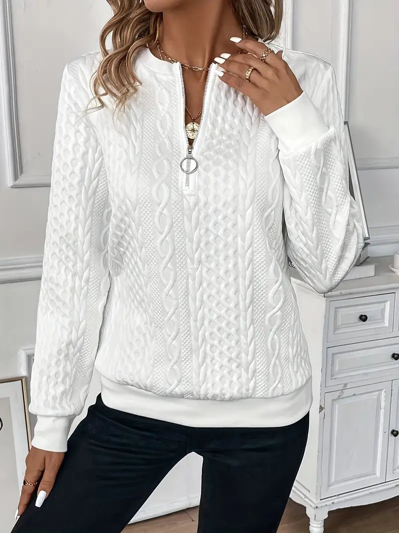 Amy Zip-Up Knit Sweater - Cozy, Chic & Versatile