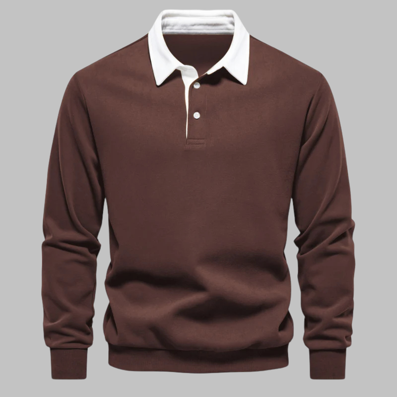 Andrew Collins Polo Collar Knit Sweater - Classic Comfort