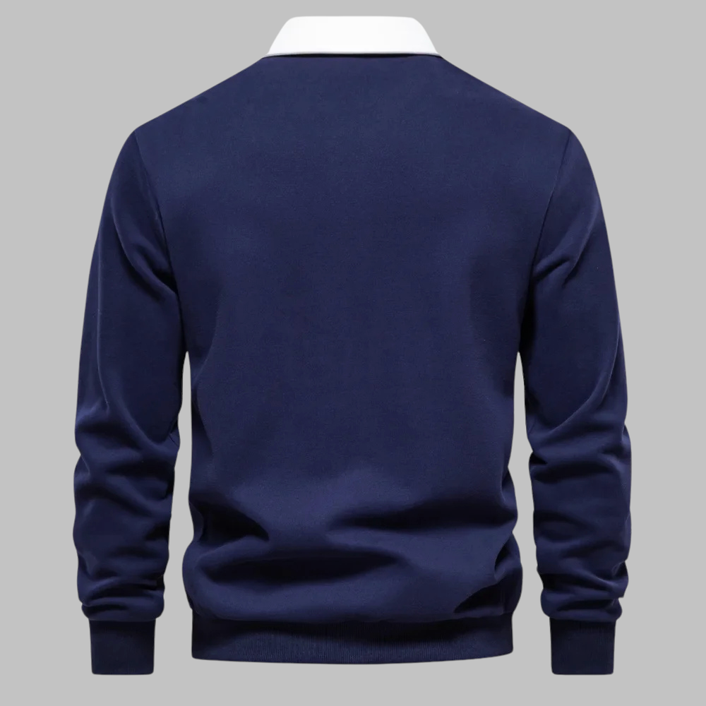 Andrew Collins Polo Collar Knit Sweater - Classic Comfort