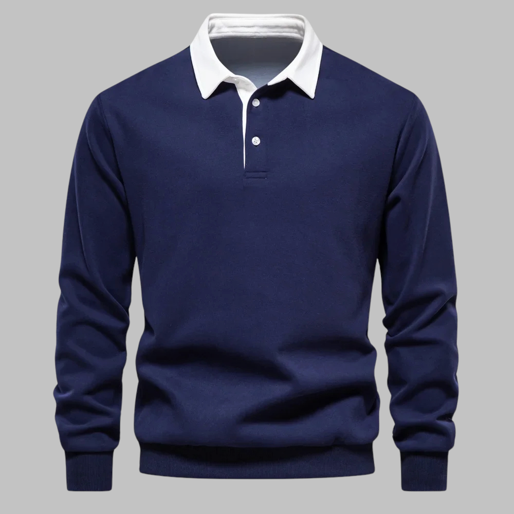 Andrew Collins Polo Collar Knit Sweater - Classic Comfort