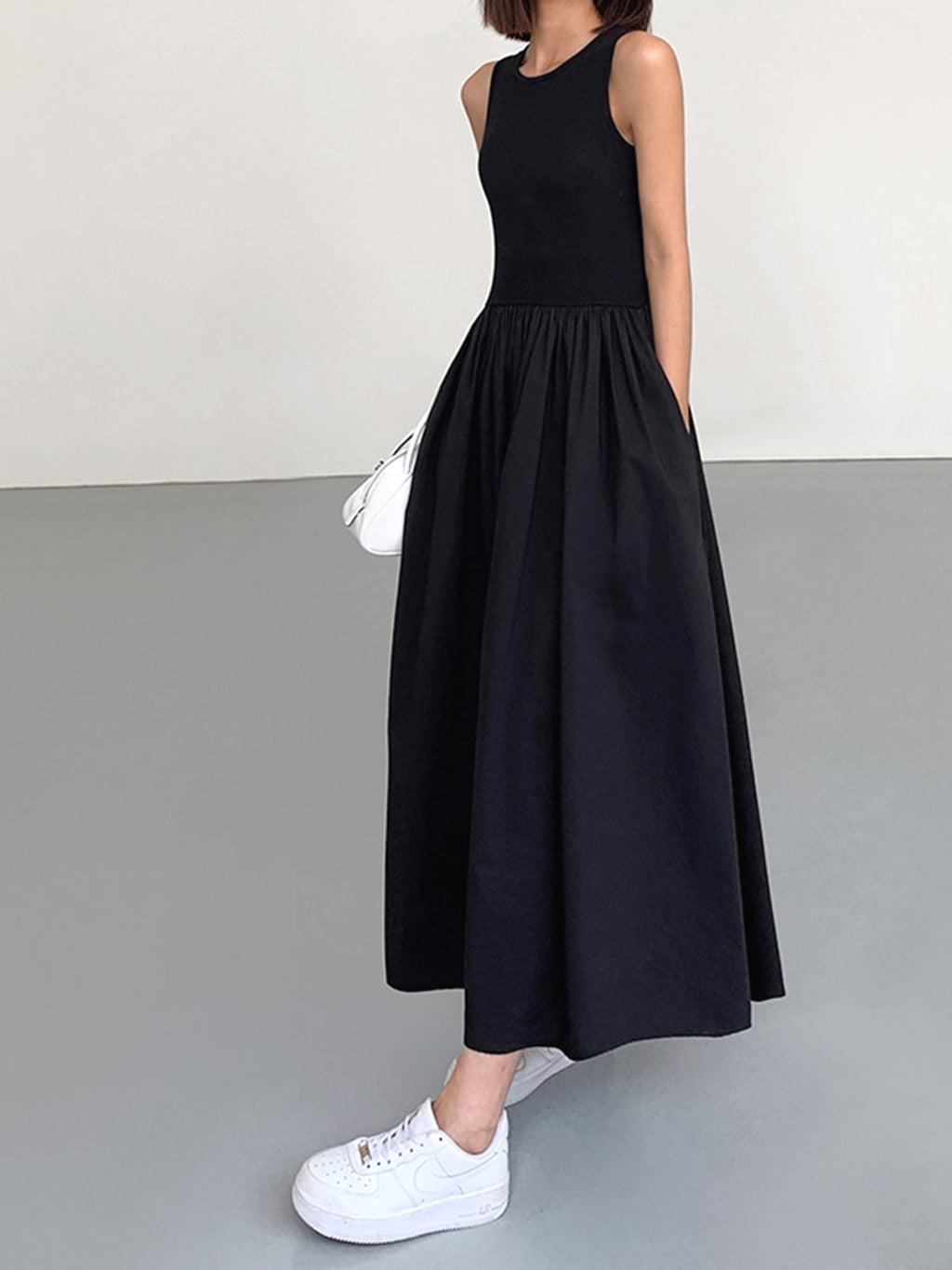 Casual Crew Neck Long Dress for Everyday Comfort