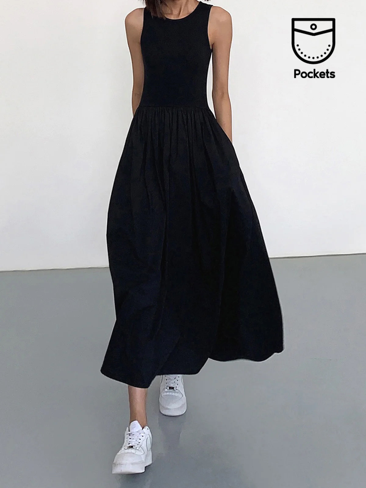 Casual Crew Neck Long Dress for Everyday Comfort