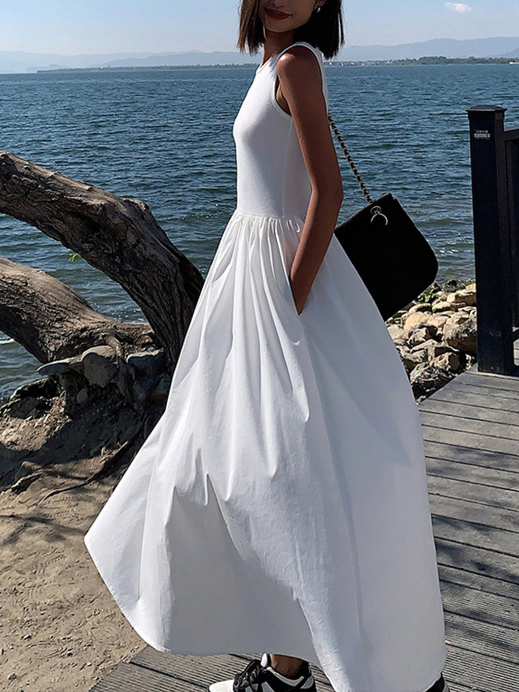 Casual Crew Neck Long Dress for Everyday Comfort