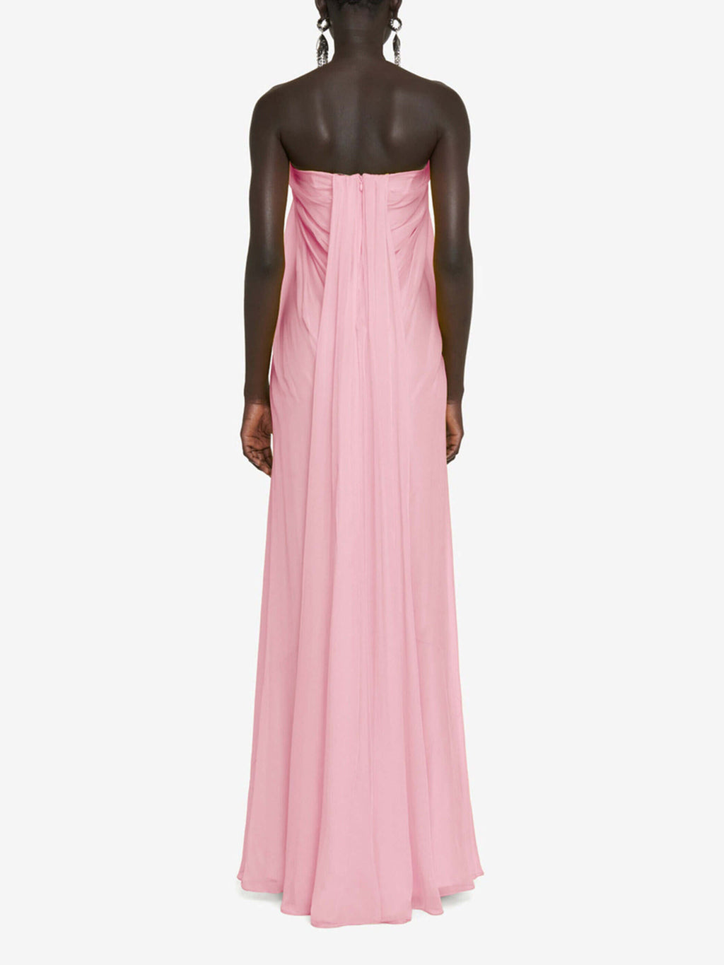 Glamorous Strapless A-Line Pleated Maxi Dress with a Flattering Silhouette