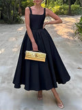 Chic Off-Shoulder Maxi Dress - Elegant, Strapless & Sleeveless