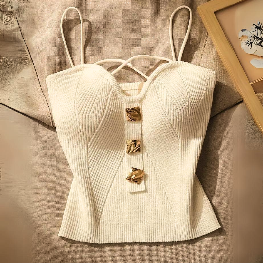 Elena Ribbed Corset Top – Sculpted, Figure-Flattering Fit